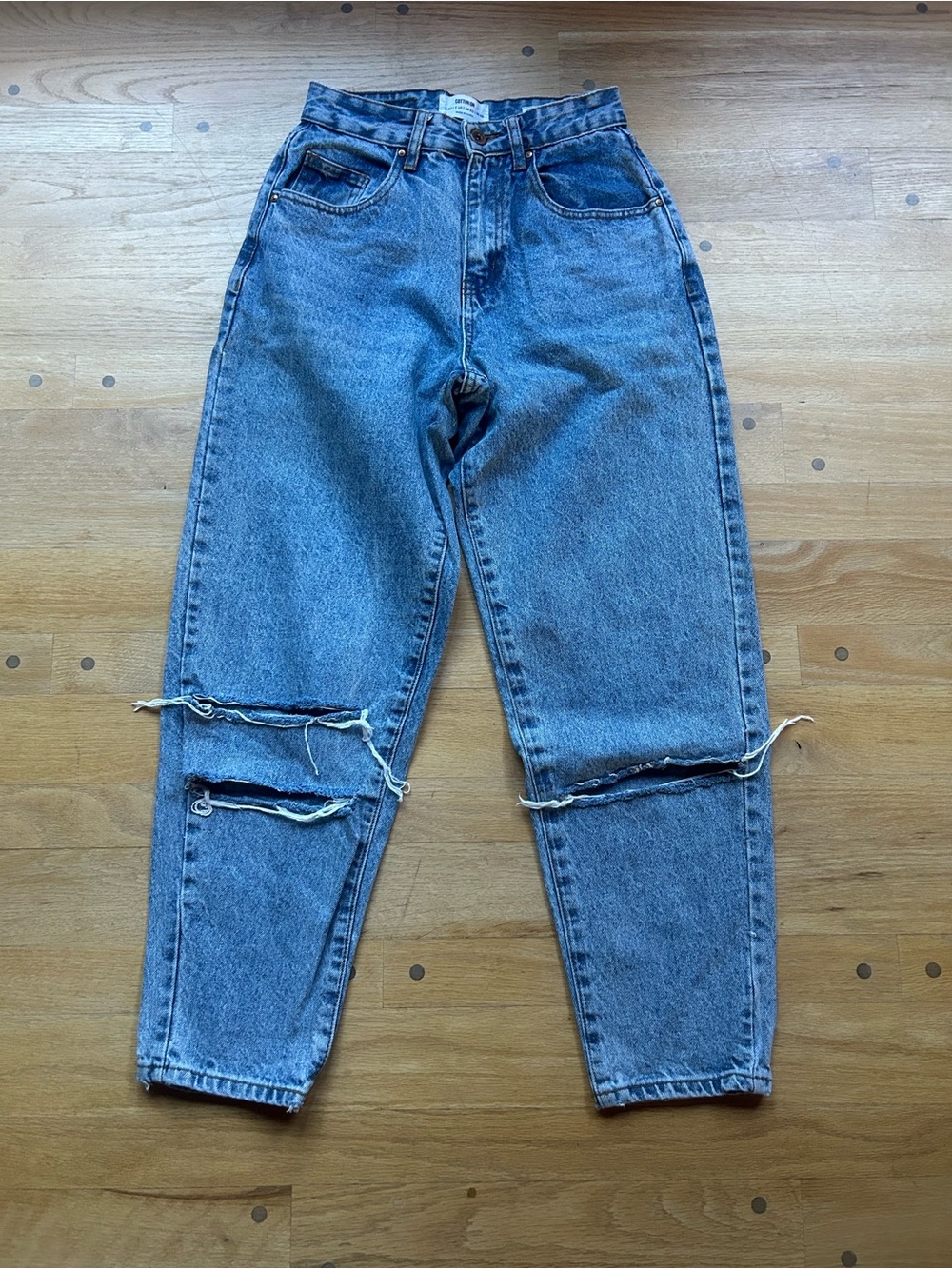 Cotton On Distressed Light Blue Boyfriend Jeans